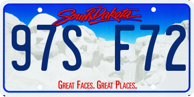 SD license plate 97SF72