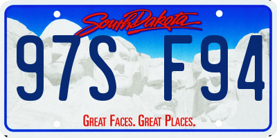 SD license plate 97SF94