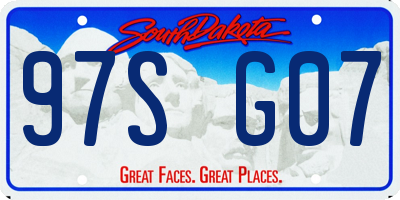 SD license plate 97SG07