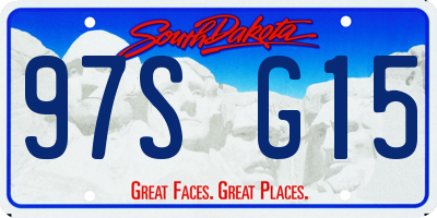 SD license plate 97SG15