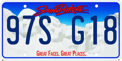 SD license plate 97SG18