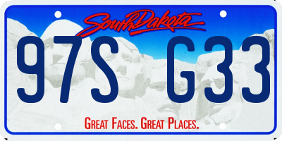 SD license plate 97SG33