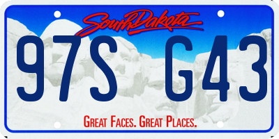 SD license plate 97SG43