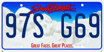 SD license plate 97SG69