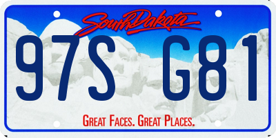 SD license plate 97SG81