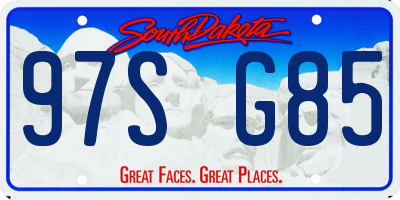 SD license plate 97SG85