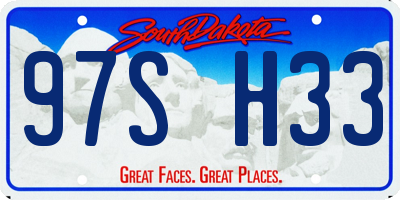SD license plate 97SH33