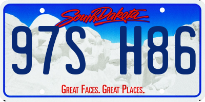 SD license plate 97SH86