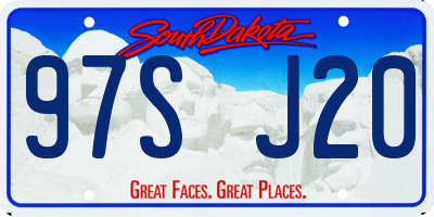 SD license plate 97SJ20