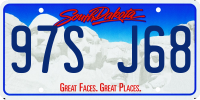 SD license plate 97SJ68
