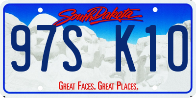 SD license plate 97SK10