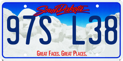 SD license plate 97SL38