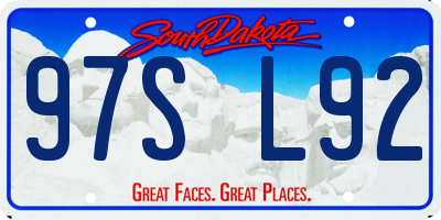 SD license plate 97SL92