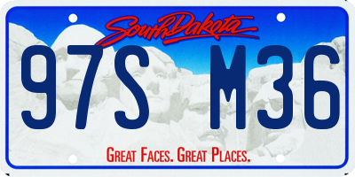 SD license plate 97SM36