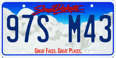 SD license plate 97SM43