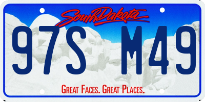 SD license plate 97SM49