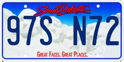 SD license plate 97SN72