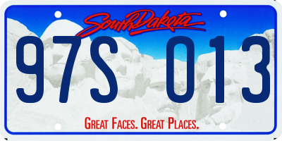SD license plate 97SO13