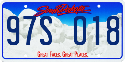SD license plate 97SO18