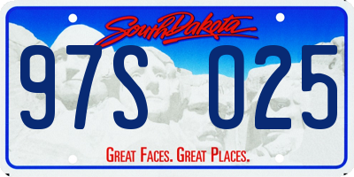 SD license plate 97SO25