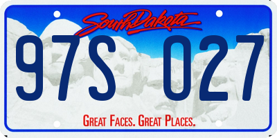 SD license plate 97SO27