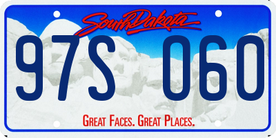 SD license plate 97SO60