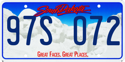 SD license plate 97SO72