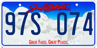 SD license plate 97SO74
