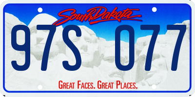 SD license plate 97SO77