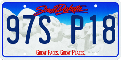 SD license plate 97SP18