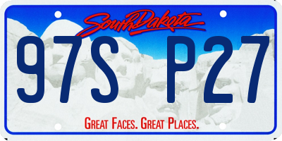 SD license plate 97SP27