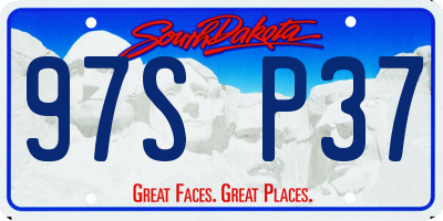 SD license plate 97SP37