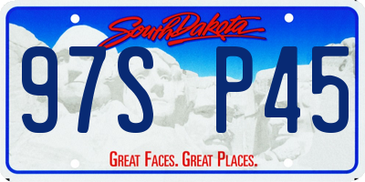 SD license plate 97SP45