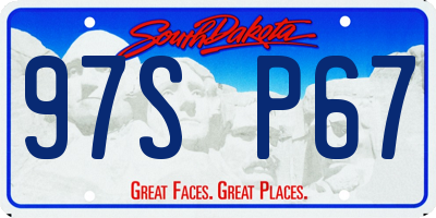 SD license plate 97SP67