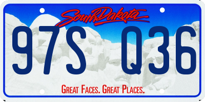 SD license plate 97SQ36