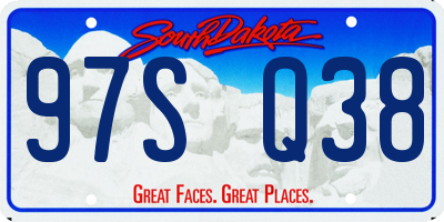 SD license plate 97SQ38