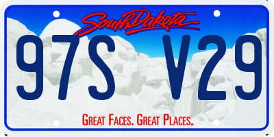 SD license plate 97SV29