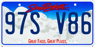 SD license plate 97SV86