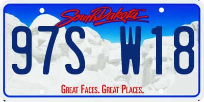 SD license plate 97SW18