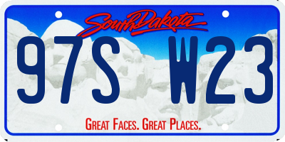 SD license plate 97SW23