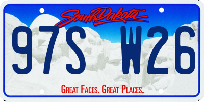 SD license plate 97SW26