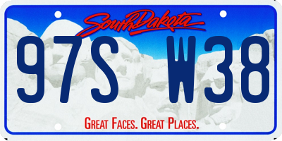 SD license plate 97SW38