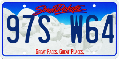 SD license plate 97SW64