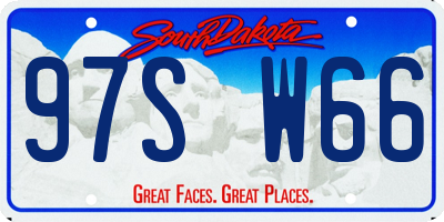 SD license plate 97SW66