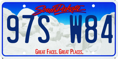 SD license plate 97SW84