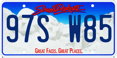 SD license plate 97SW85