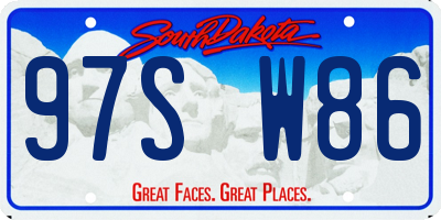 SD license plate 97SW86