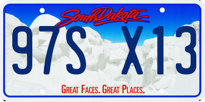 SD license plate 97SX13