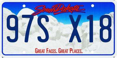 SD license plate 97SX18
