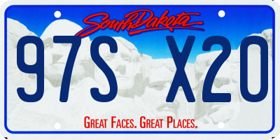 SD license plate 97SX20